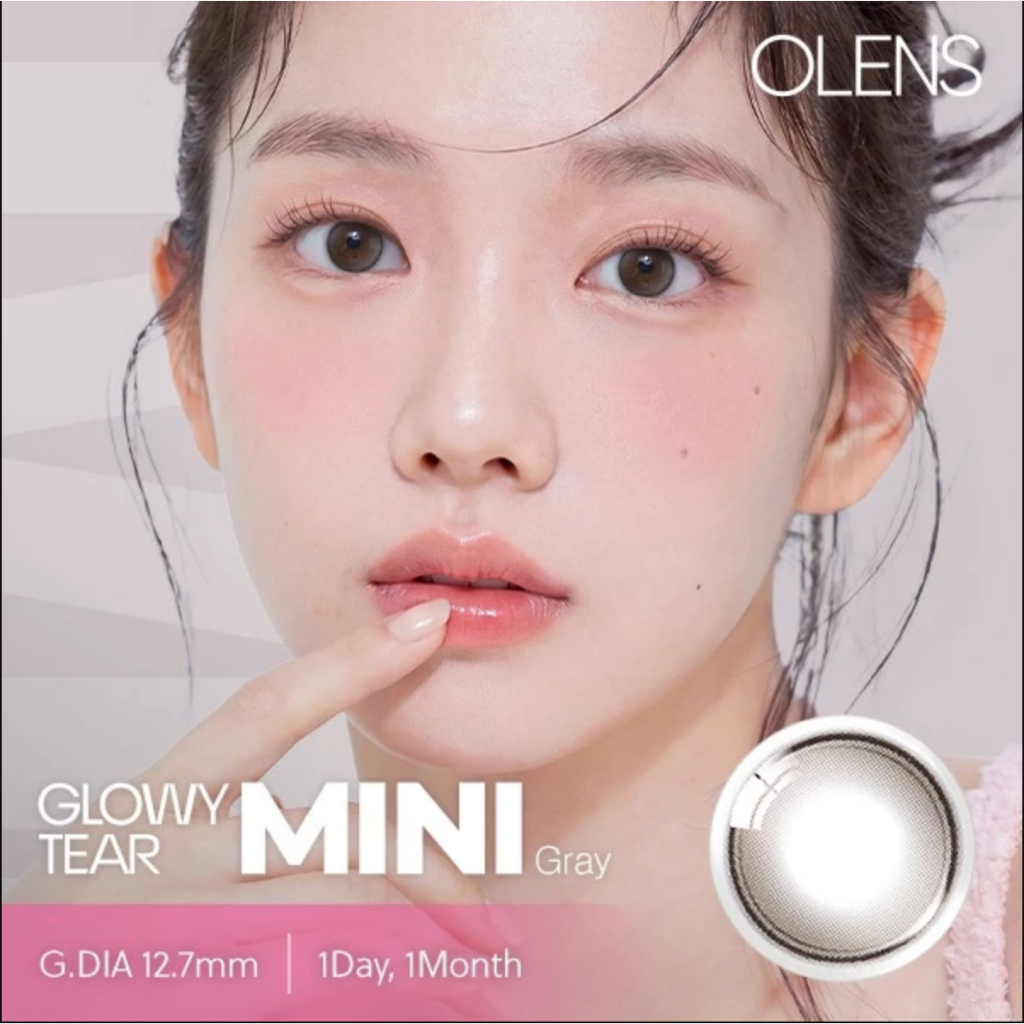 OLENS Glowy Tear Mini Grey 1Day 20P + เคส