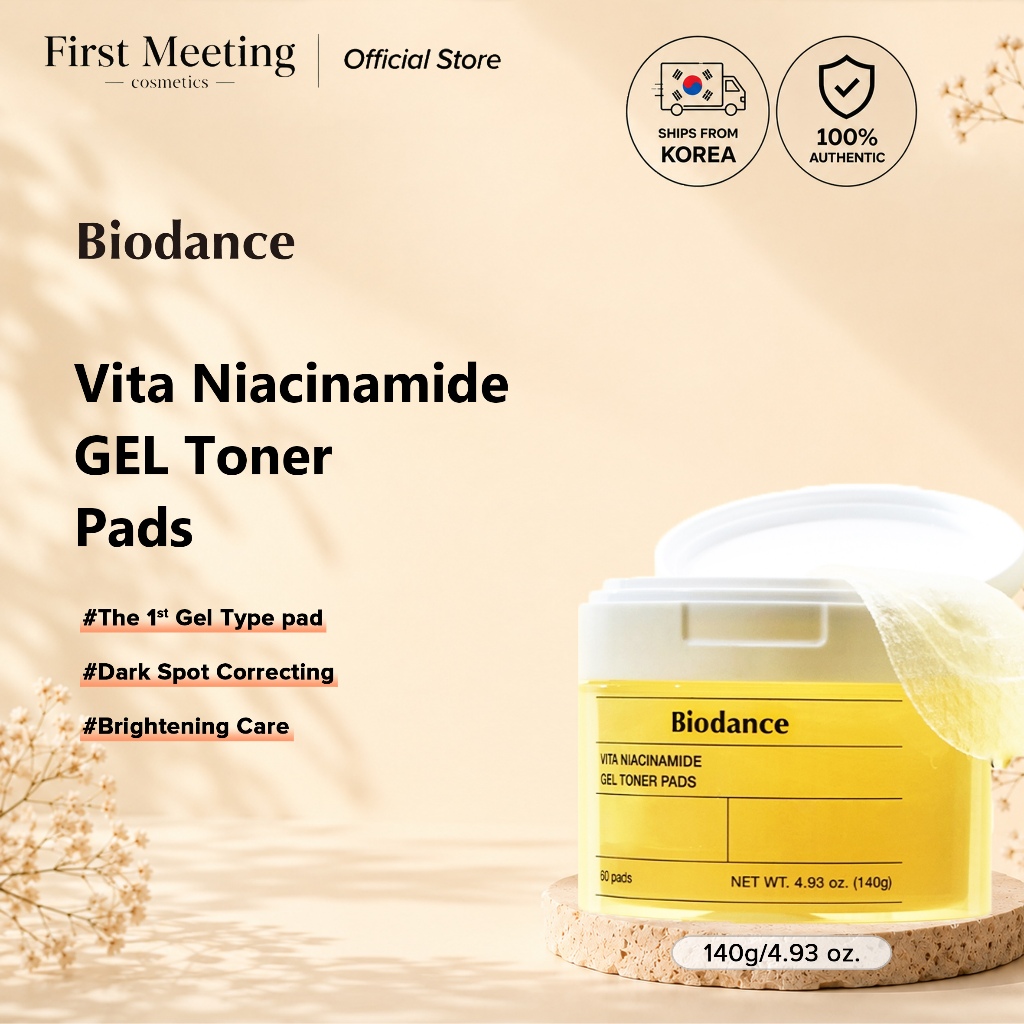 [Biodance] Vita Niacinamide Gel Toner Pad (60pads) | ไม่ระคายเคือง ไบรท์เทนนิ่ง แผ่นโทนเนอร์เกาหลี ส