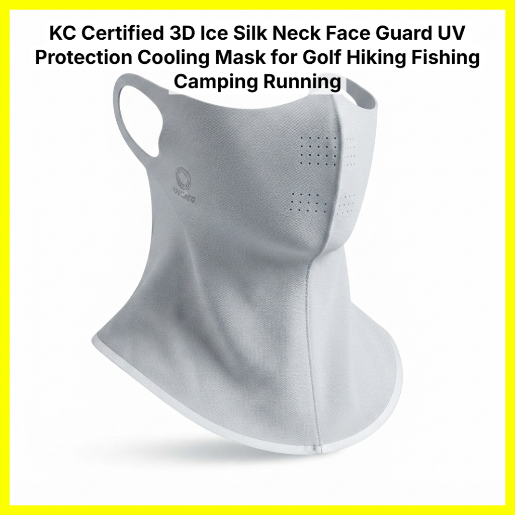 KC Certified 3D ผ้าไหมน้ําแข็งคอ Face Guard UV Protection Cooling Mask สําหรับกอล์ฟเดินป่าตกปลา Camp