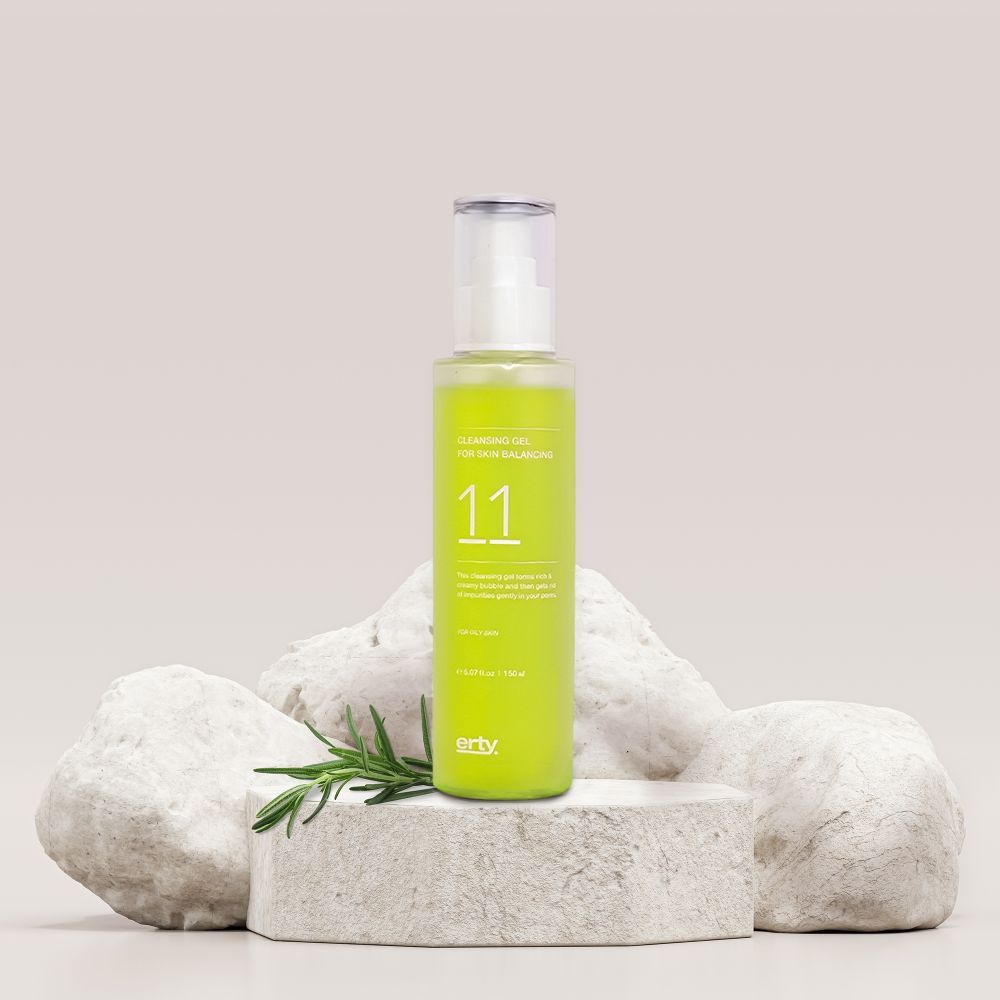 Erty 11 เจลทําความสะอาดสําหรับผิว Balancing 150ml Gentle Pore Care ผิวมันเกาหลี Skincare Cleanser
