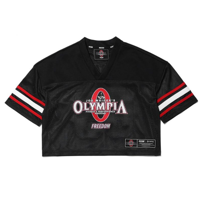 🇰🇷 Freedom Womens Olympia Crop Rugby Jersey Korea Edition Slim Fit Womens Athletic Fitness Training 