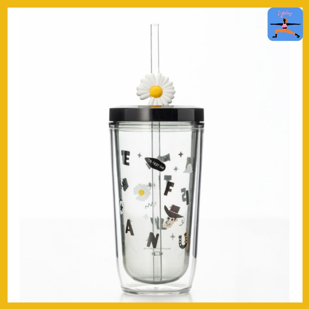 (จัดส่งเลย!)[Toy Story X PEACEMINUSONE] Toy Story Collaboration Cold Cup Reusable Straw Tumbler 470ml (ผู้ขายเกาหลี)