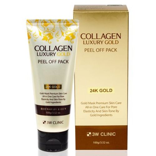 Korea Skin 3W Clinic Collagen & Luxury Gold Peel Off Pack 100g Blackhead Care Pore Peel Mask