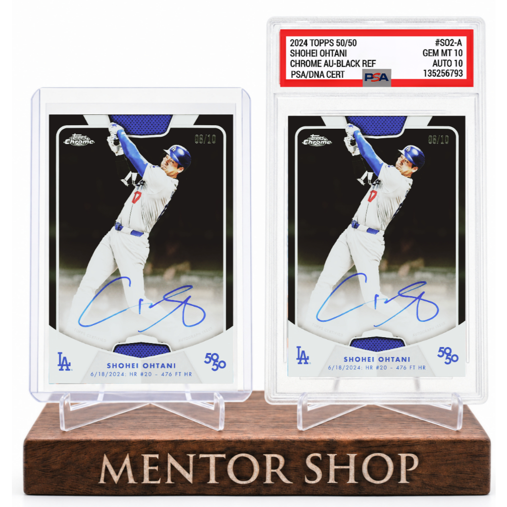 [ร้านเมนเตอร์] ✨ Shohei Ohtani 50/50 Chrome Autograph Custom Card – อะคริลิคสะสมระดับพรีเมี่ยมของฤดู