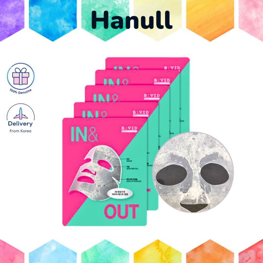 [B:VID] IN&OUT Facial Mask 25ml / 1p, 5p / Pore Care Sheet Mask / Moisturizing & Skin Smoothing