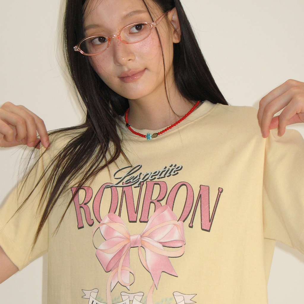 RONRON تيشيرت فينتج بفيونكتين (4 ألوان) — صورة 2