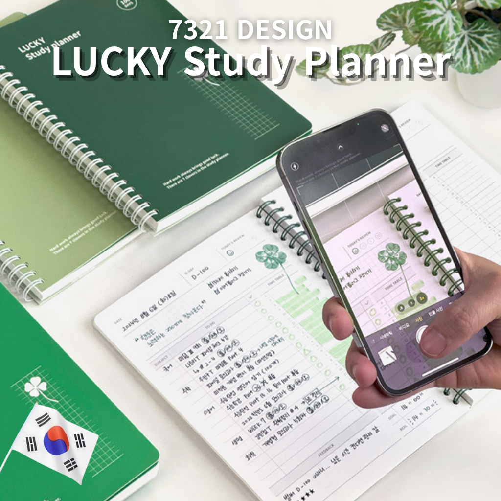 7321 DESIGN A5 LUCKY Study Planner – 31/100 วัน/6 เดือน | วารสารเรียนประจําวันเกาหลีน่ารัก