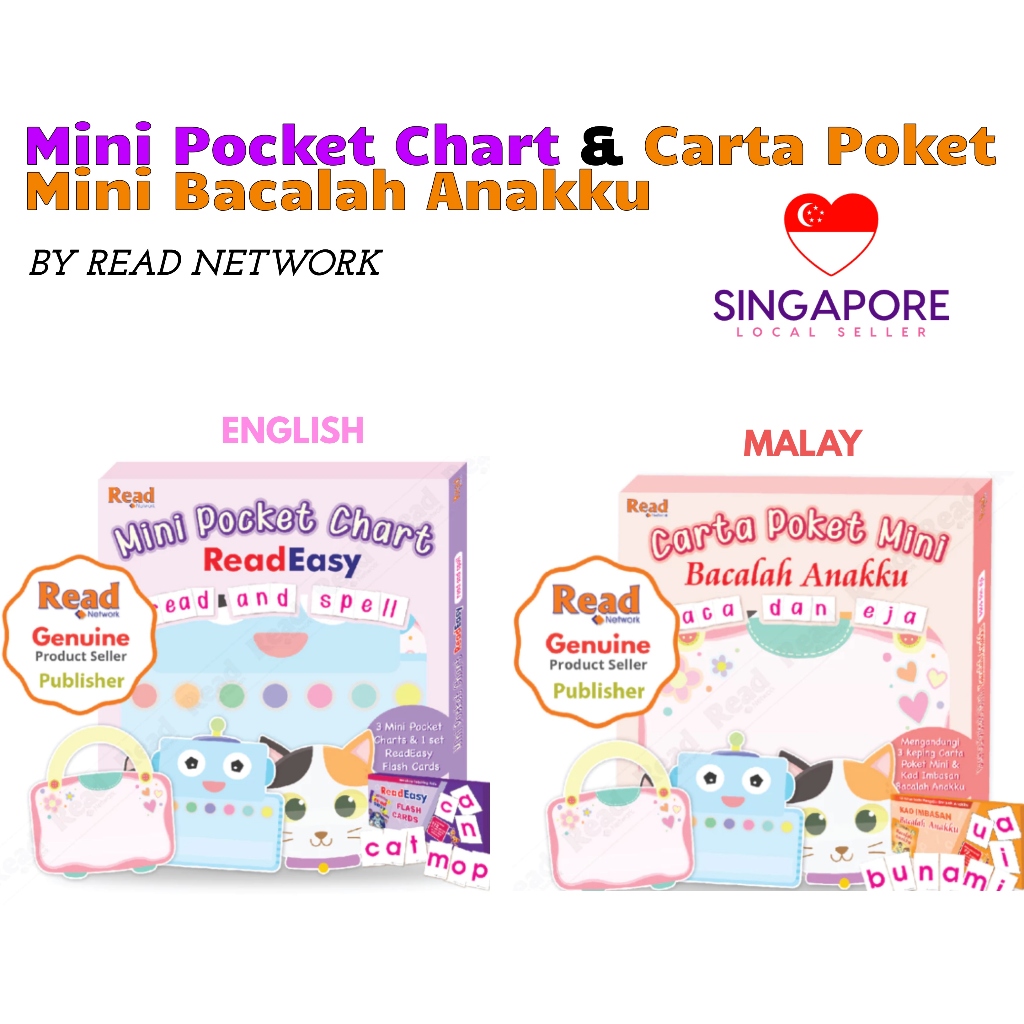 (MUST HAVE) Mini Pocket Chart & Carta Poket Mini Bacalah Anakku By READ NETWORK (3 ชิ้น)