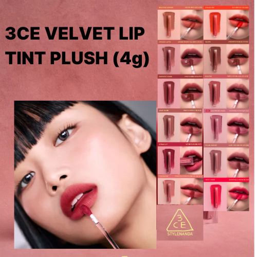 3CE VELVET LIP TINT PLUSH (4g) JAEOO PICK / BUTTER VELVET TINT
