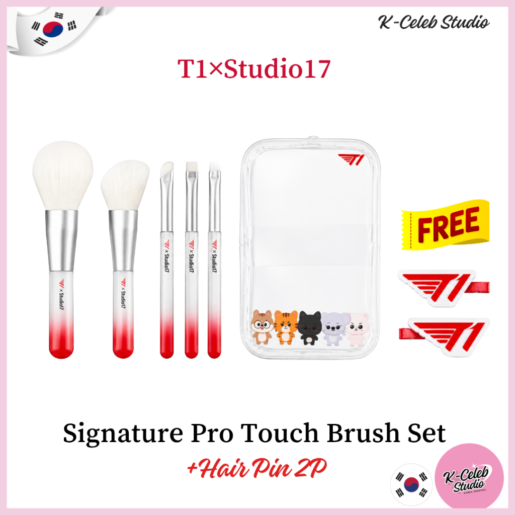 T1 Studio17 Signiture Pro Touch Brush Set+Hair Pin(2P)