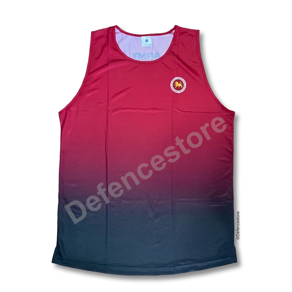 ของแท้ใหม่ F/2 PDF GRADIENT SINGLET ARMY REST WORKOUT SAF JOGGING RUNNING EXERCISE DAILY RED POLYEST