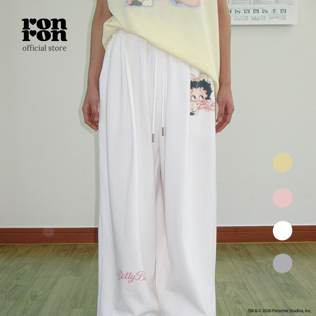 [RONRON] Betty Boop Lettering Sweat Jogger Pants / 4colors