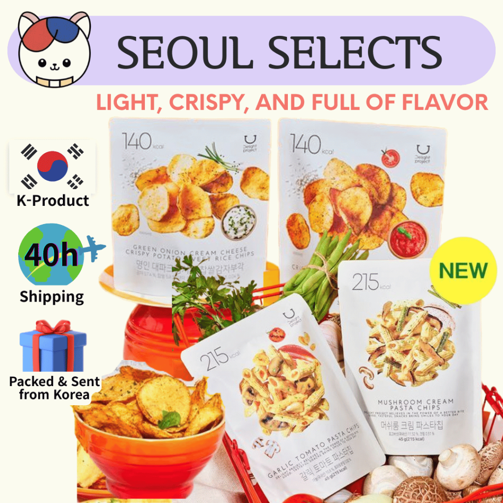 [OLIVE YOUNG] (New Arrival) DELIGHT PROJECT Korean Snack Set | มันฝรั่งทอดกรอบและเส้นพาสต้า | 6 รูปแบบ | ขนมกรุบกรอบเพื่อสุขภาพ