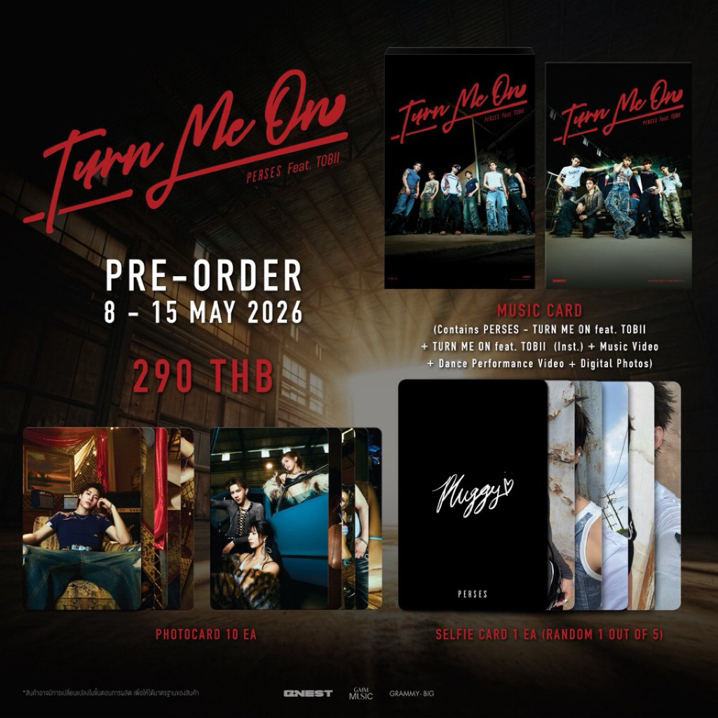 พร้อมส่ง! Selfie Card Music Card - PERSES TURN ME ON feat. TOBII เน และ กฤติน