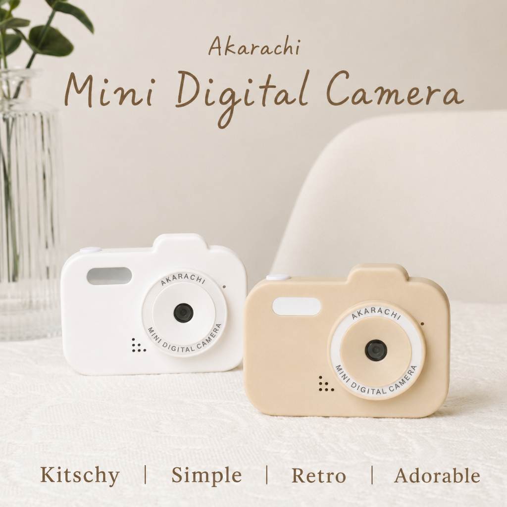 AKARACHI04 Mini Retro Digital Camera 48MP 1080P Compact Kids Travel Camera พร้อมโครงซูม 8X และตัวกรอ