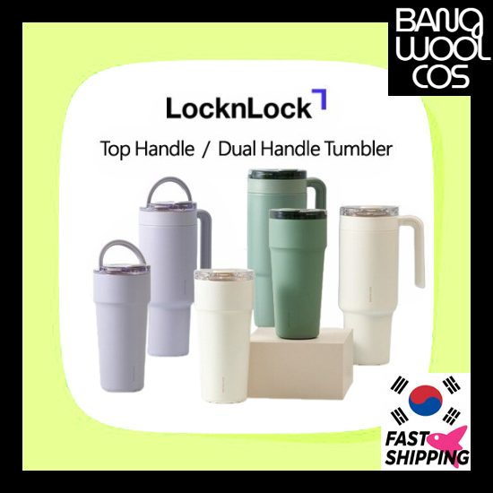 LocknLock Metro Cafe Top Handle, Dual Handle Ceramic Tumbler (710ml / 900ml / 1200ml) LocknLock / ส่