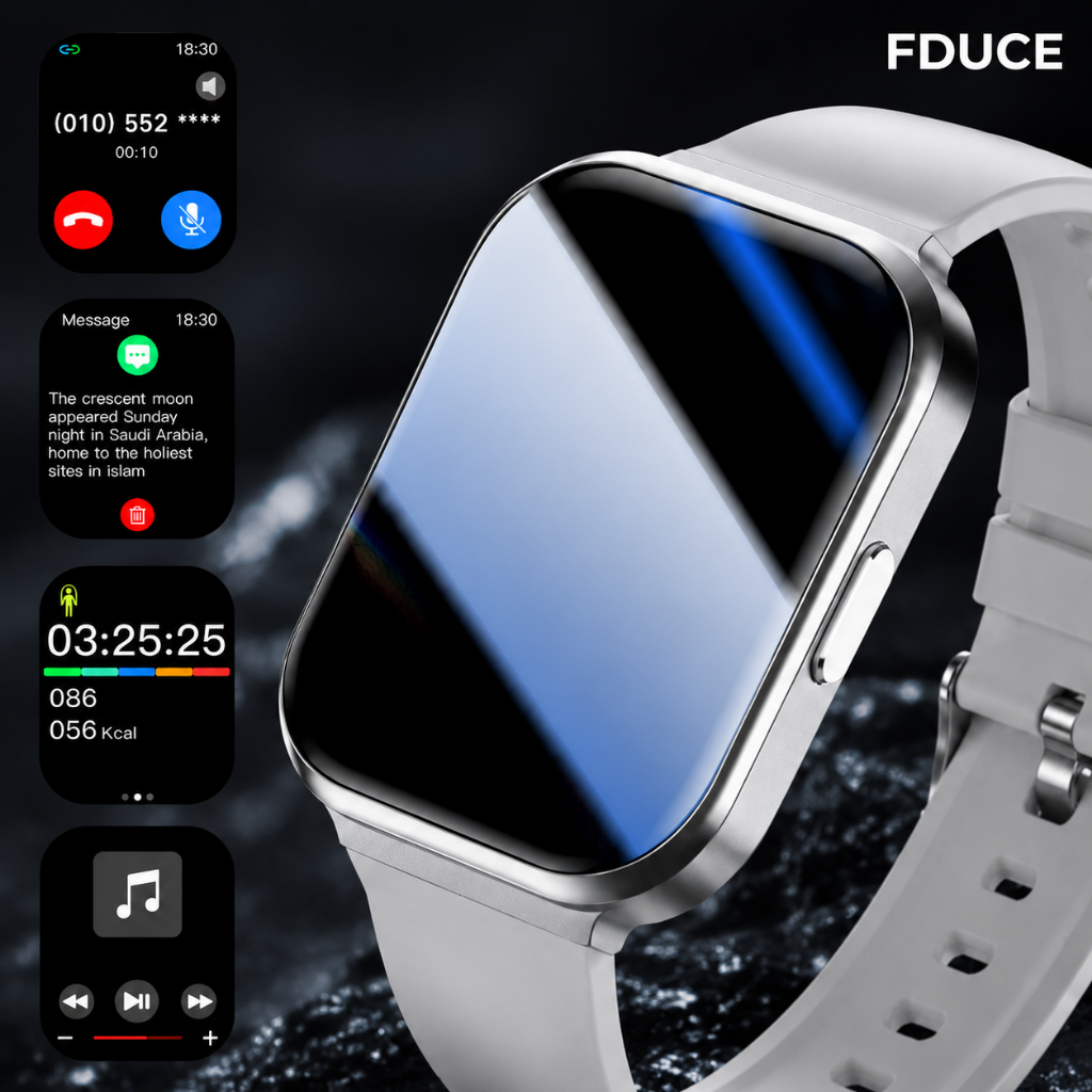 FDUCE T13 Pro สมาร์ทวอทช์ 1.75" HD – โทรผ่านบลูทูธ, ตัวเครื่องอลูมิเนียมอัลลอยด์, หน้าจอสัมผัสเต็มรู