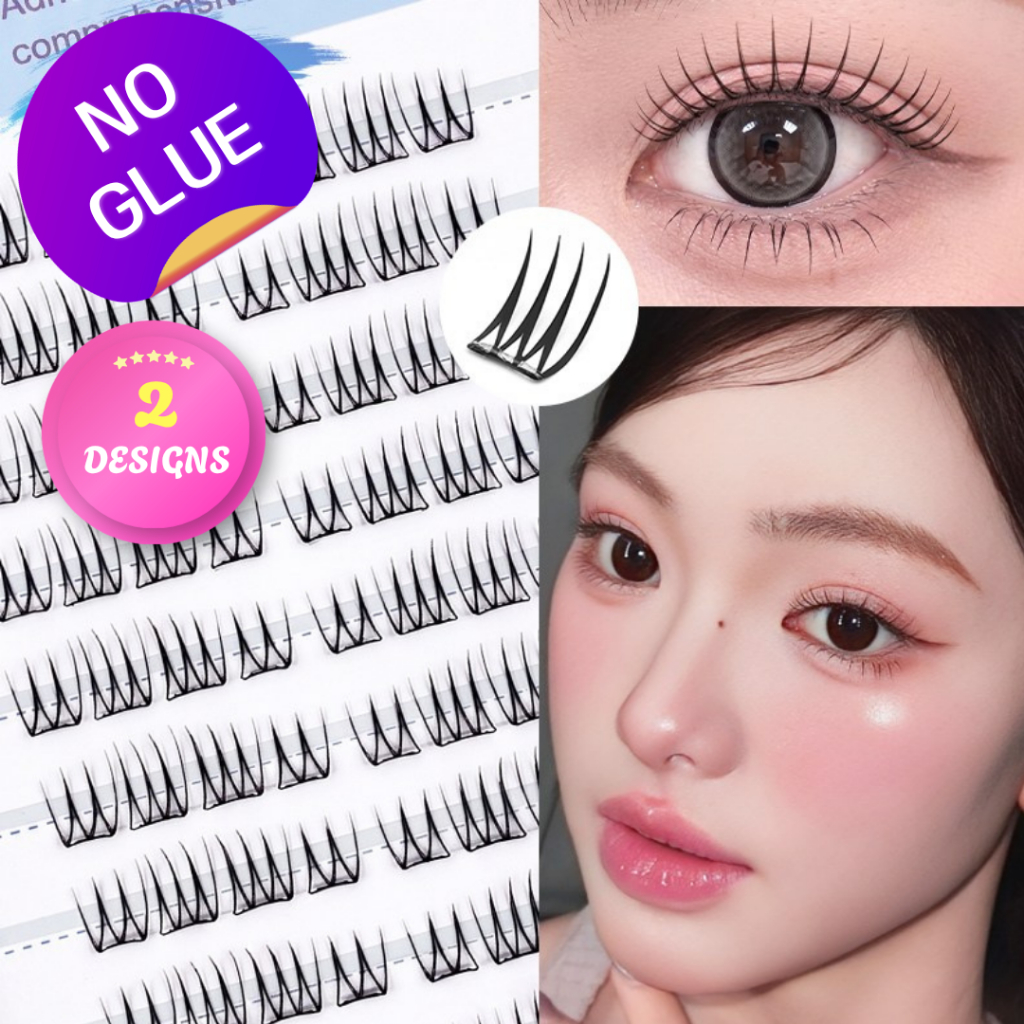 KISSMISS No-Glue Eyelashes 10-13mm 80P Cluster False Lashes U-Shaped Cat Claw 2 การออกแบบ