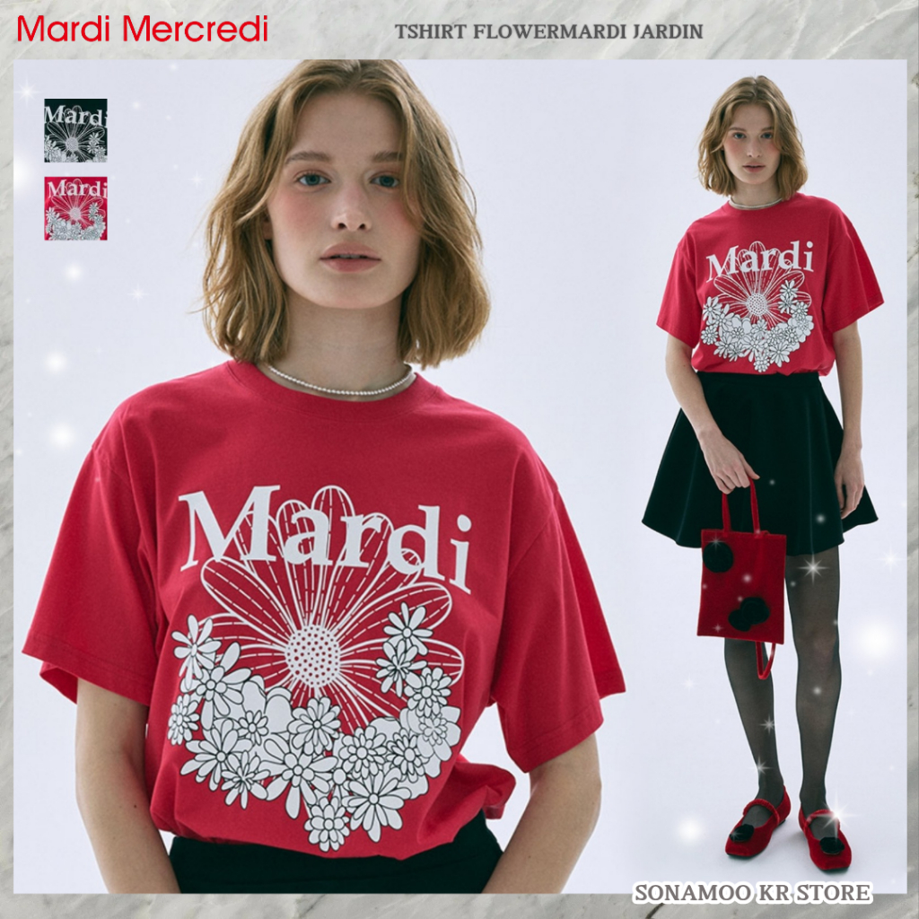 พร้อมส่ง [Mardi Mercredi] Tshirt Flowermardi Jardin 2 Color
