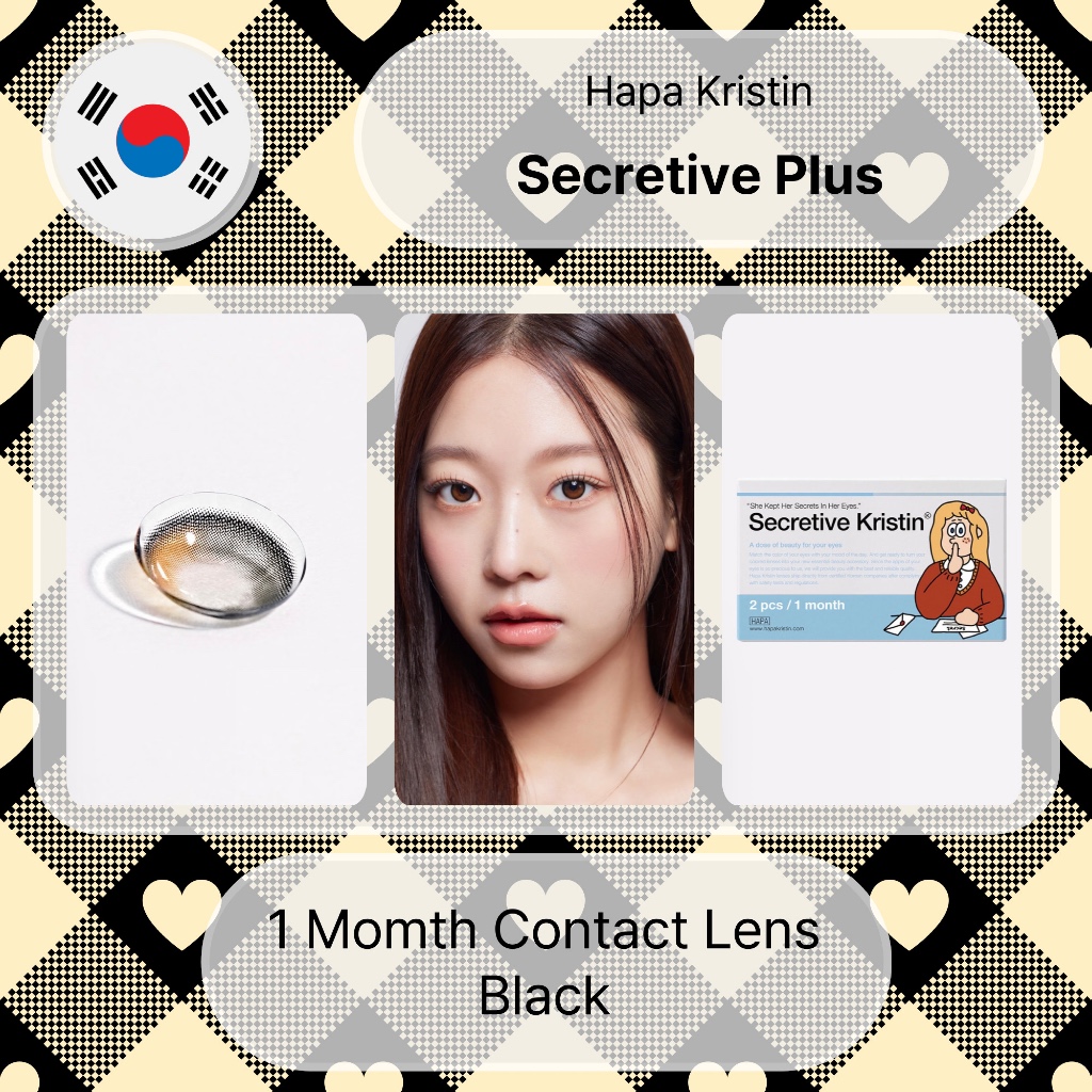 Hapa Kristin Secretive Plus (สีดํา) คอนแทคเลนส์ 1 เดือน 2P 13.5mm