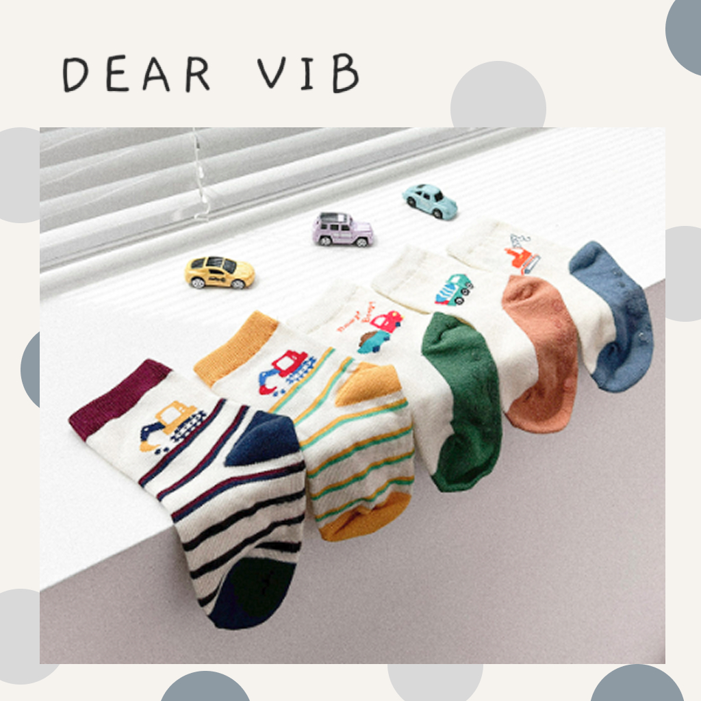 [DearS Socks] Car Series 5 คู่ Set Baba & Kids Daily Socks