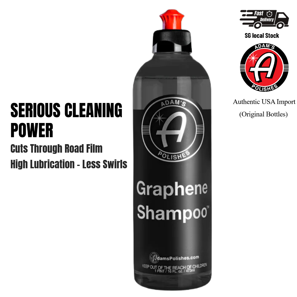 Adams Graphene ShampooTM High Foam Deep Clean Road Film Remover เคลือบหล่อลื่นสูง Safe Car Wash 473m