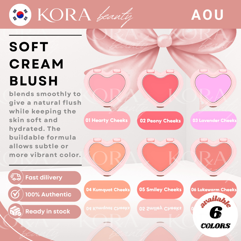 [AOU] Soft Cream Blush 4.5g – Cream Blush (6 สี)