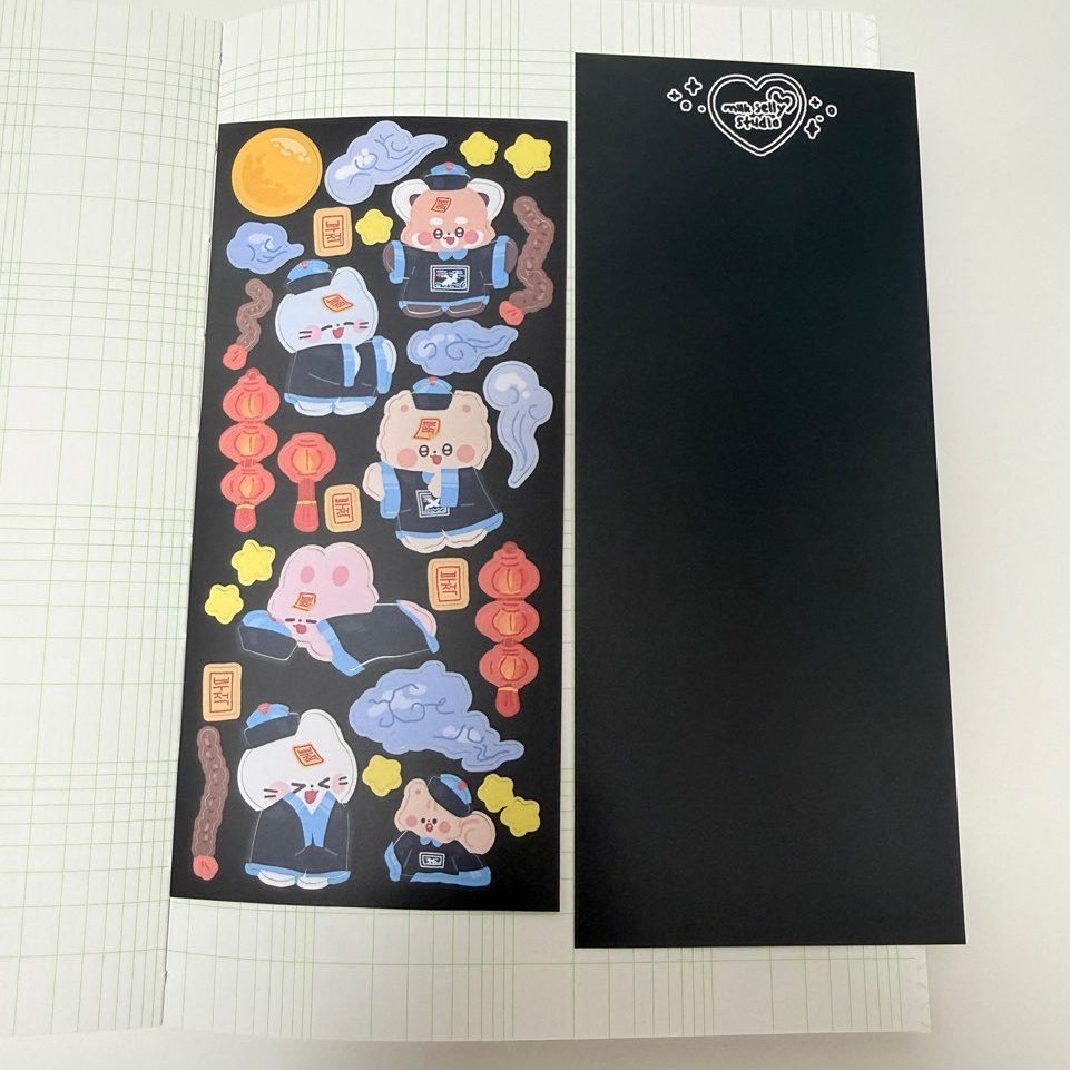 สติ๊กเกอร์ Jiangshi สุดน่ารักของเกาหลี – ธีม Ghost Bunny & Lantern สําหรับ Journal & Planner