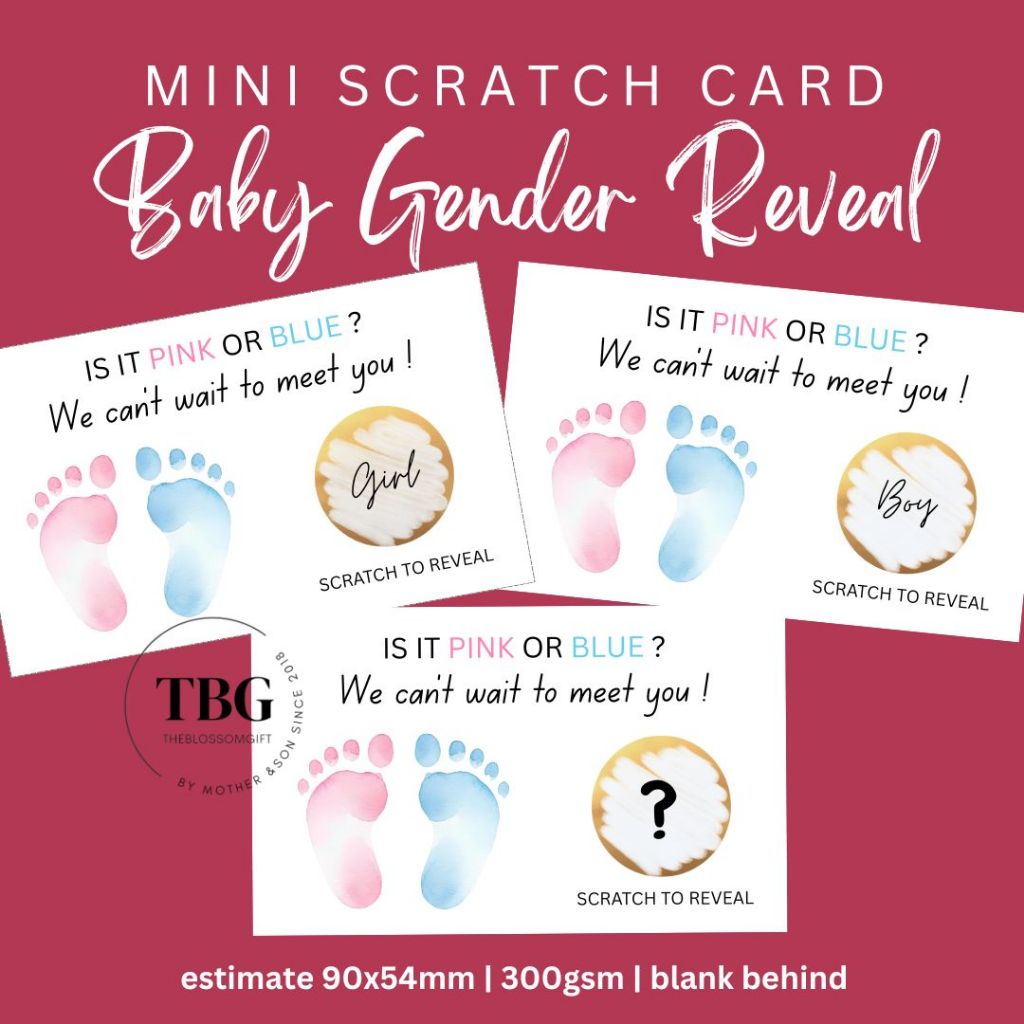Baby Gender Surprise Mini Card He หรือ She Party Scratch Off Card เกมอาบน้ําเด็ก