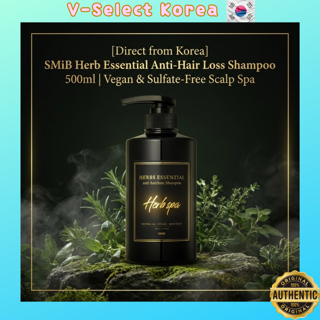 [ส่งตรงจากญี่ปุ่น] SMiB Herb Essential Anti-Hair Loss Shampoo 500ml | Vegan & Sulfate-Free Scalp Spa