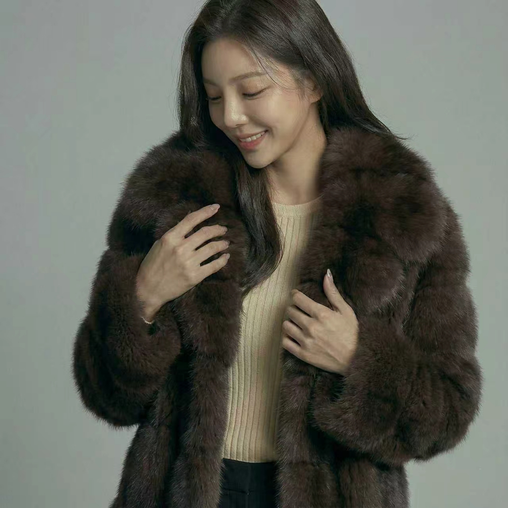 [Luxury Edition] Premium Eco-Fur Mink Coat - Real Touch Pore-Tech, Shape Memory Silhouette, High-End