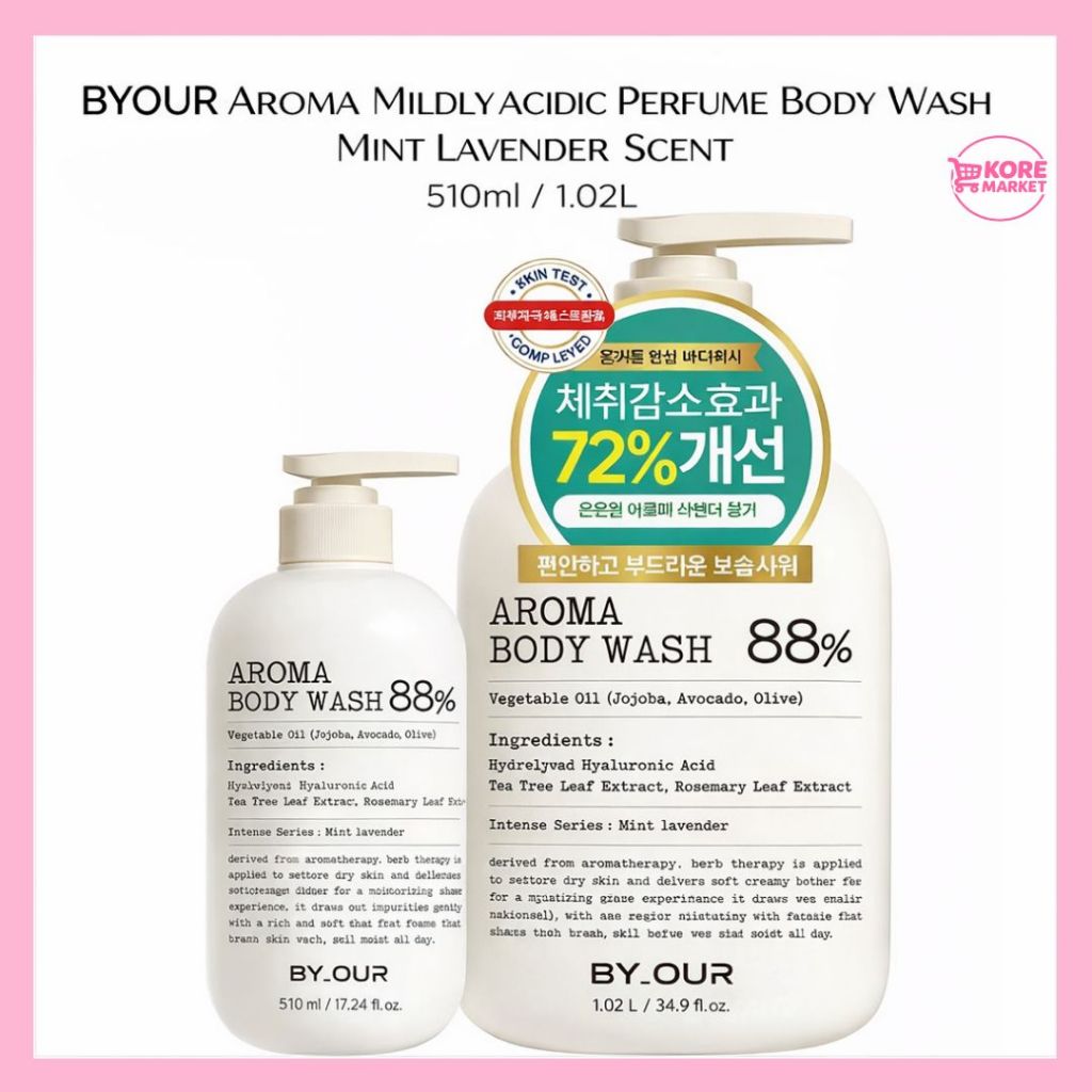 BYOUR AROMA PERFUME BODY WASH – MINT LAVENDER SCENT (510ML / 1.02L)