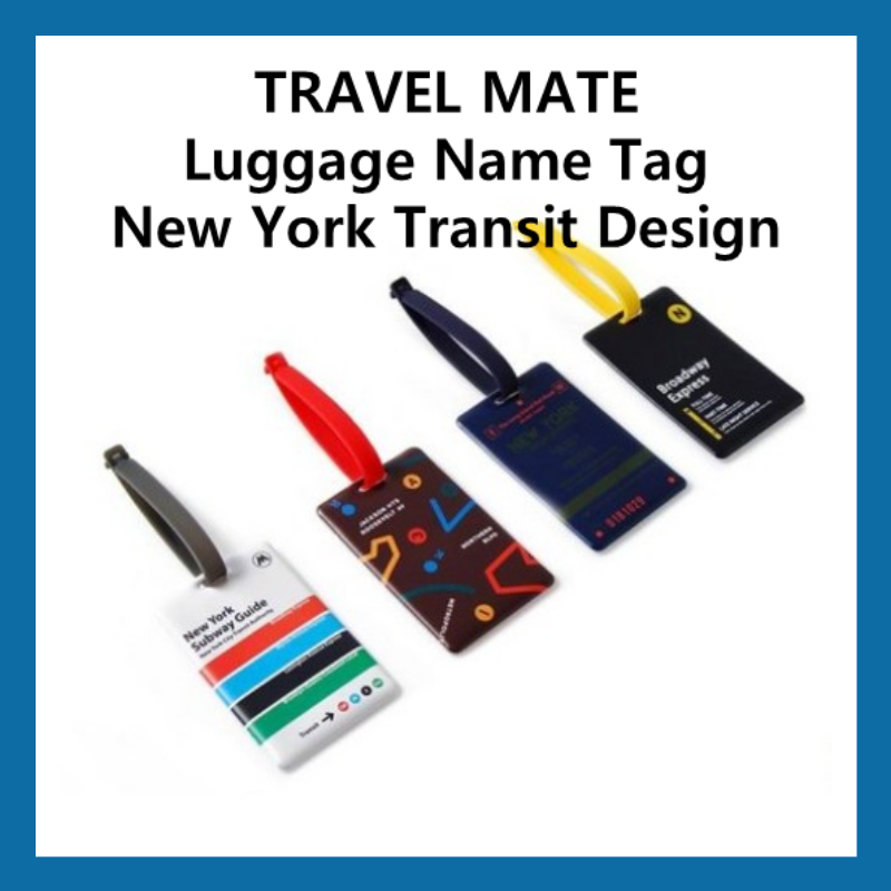 ป้ายชื่อกระเป๋าเดินทาง TRAVEL MATE PVC | การออกแบบขนส่งยอร์คนิวยอร์ก | กันน้ํากันน้ํา | สายยางทนทาน 