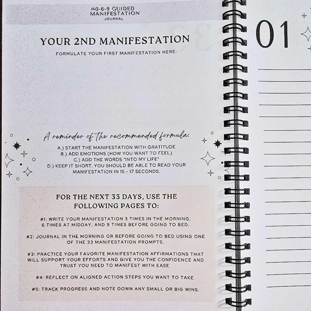 The 3-6-9 Guided Manifation Journal 99 Days of Manifesting