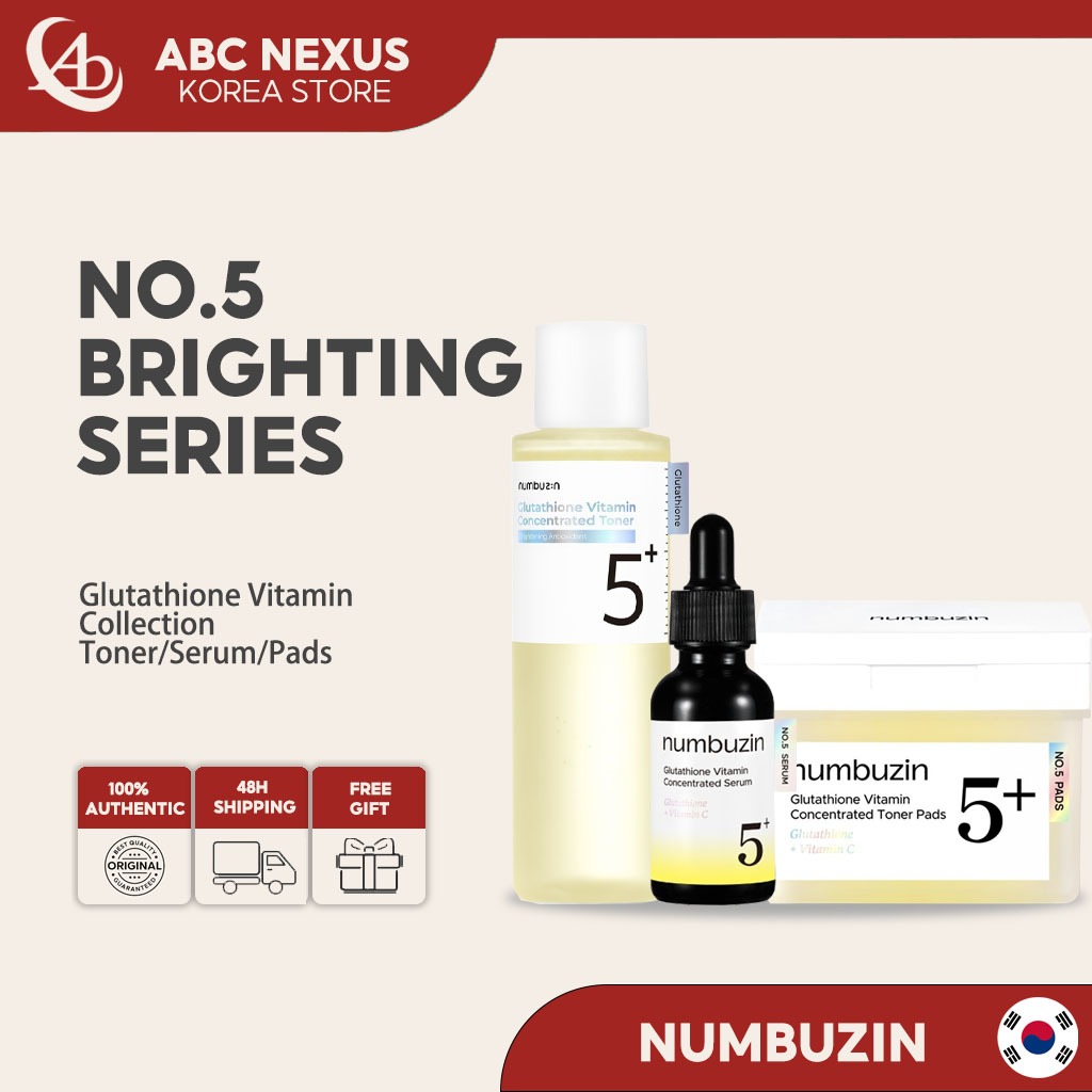 [NUMBUZIN] No.5 Glutathione Vitamin Collection - Toner 200ml, Serum 30ml, Pad 70P จากเกาหลี