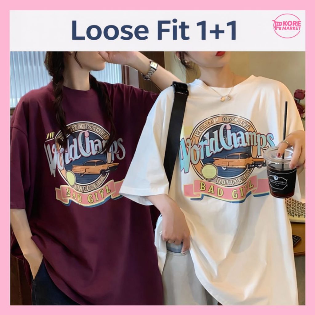 ROANPOLIN WOMENS LOOSE FIT 1989 GRAPHIC SHORT SLEEVE T-SHIRT (1+1)