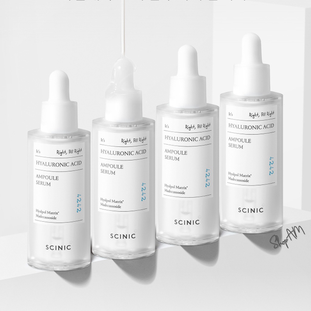 SCINIC Hyaluronic Acid Ampoule Serum 50ml – เซรั่มไฮยาลูโรนิกเนื้อบางเบาสำหรับผิวขาดน้ำ