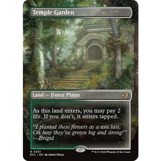 MTG Lorwyn Eclipsed - Temple Garden Border (กลับด้านได้) ไม่เป็นฟอยล์