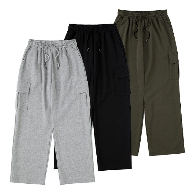 [URBANAGE] One-Tuck Wide Cargo Sweatpants Comfy Cotton Joggers Street Style