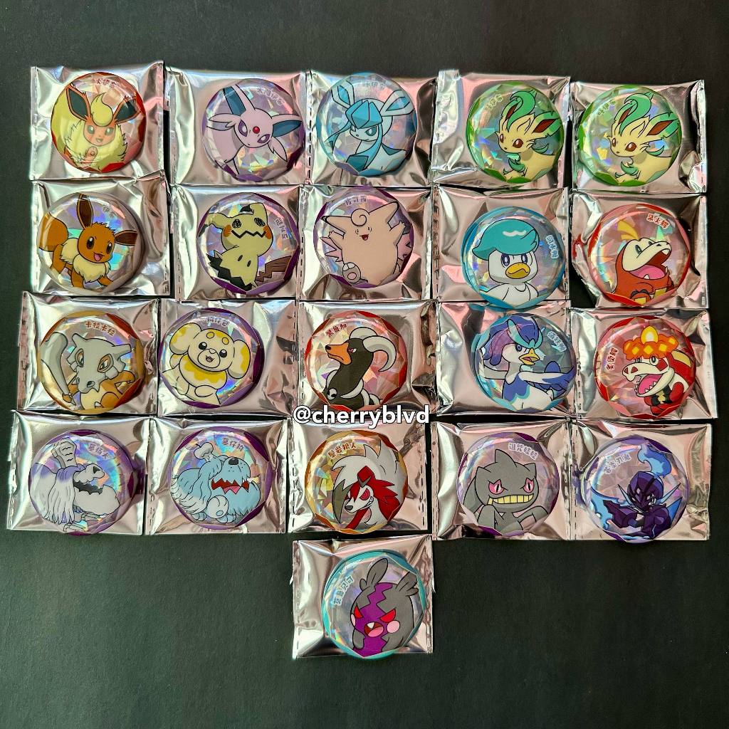 ป้ายชุดป้าย Pokemon Gem Pack (Eevee Flareon Leafeon Espeon Mimikyu Clefable +)