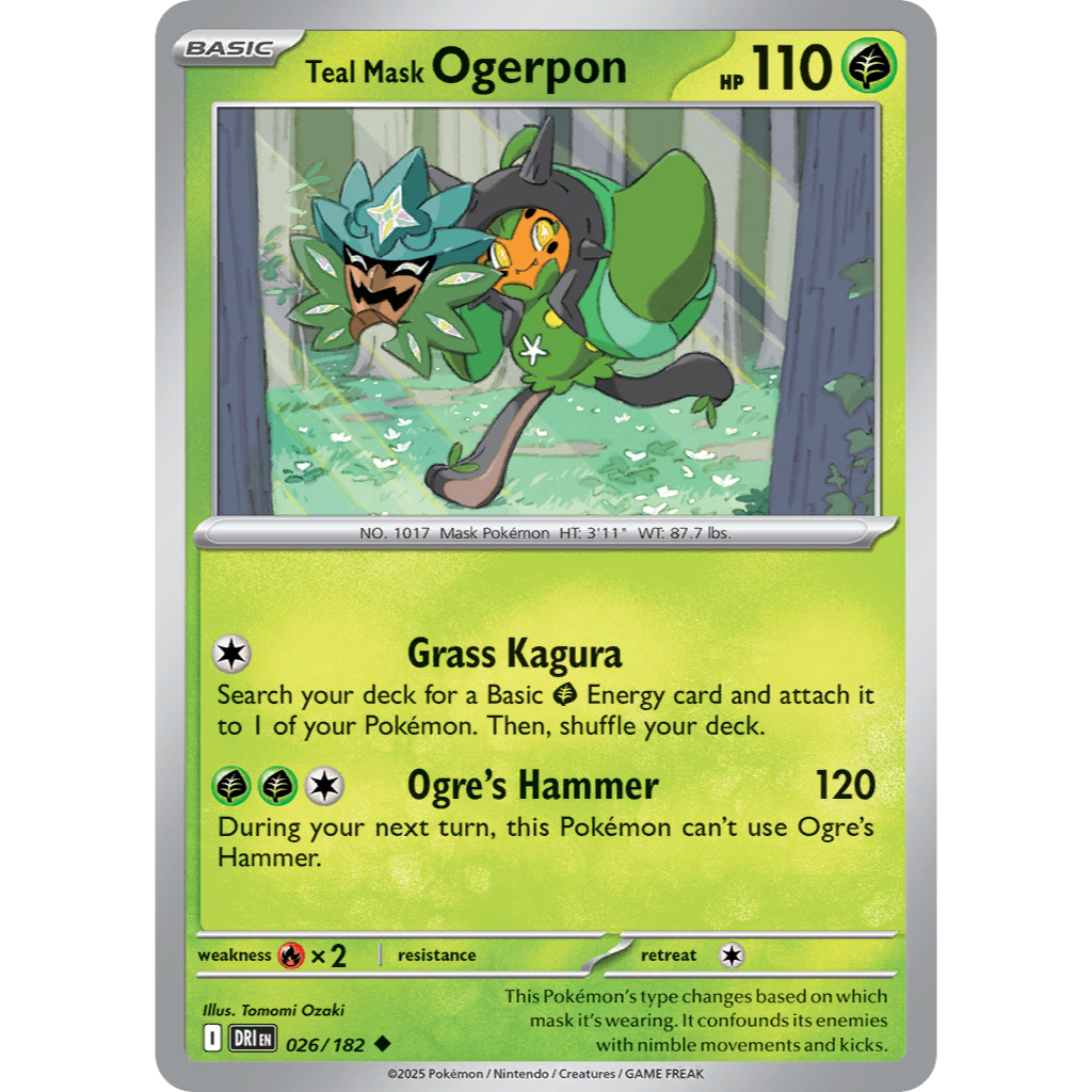 [Pokemon TCG] [Scarlet & Violet: Destined Rivals] Uncommon RH Teal Mask Ogerpon