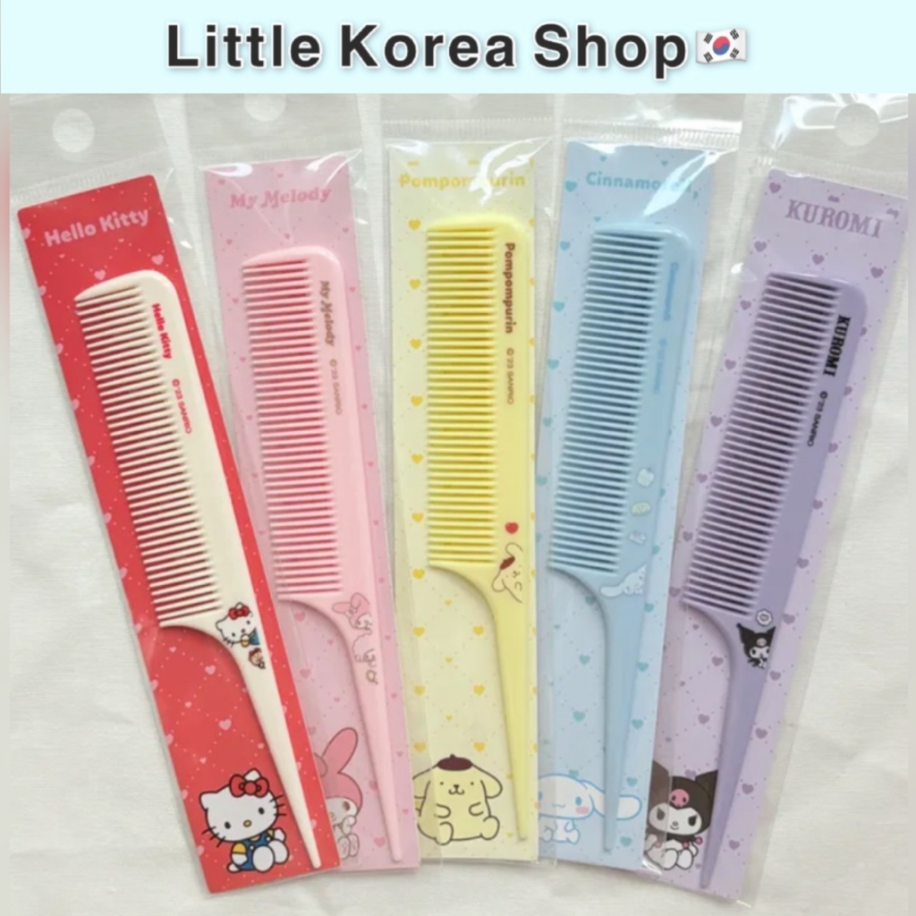 [Sanrio] ของแท้ Made in Korea หวีพกพาหน้าม้าหางมินิ แปรงตัวละคร Sanrio Kuromi Cinnamoroll Pompompurin Hello Kitty มายเมโลดี้