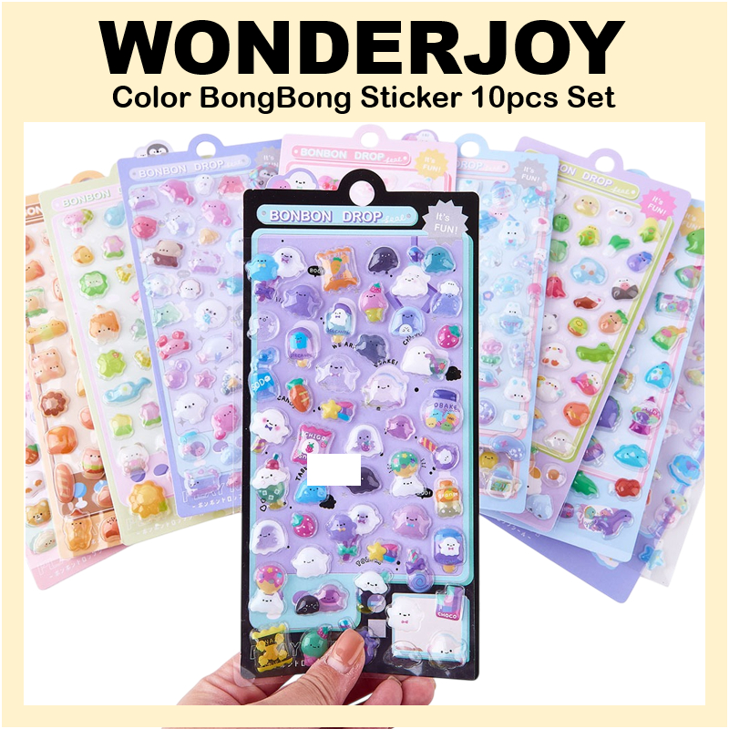 [WonderJoy] ชุดสติ๊กเกอร์ BonBon Drop (10 ออกแบบ) นําเข้าอย่างเป็นทางการ / ชุดสติ๊กเกอร์ 3D Puffy