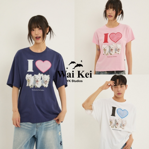 [WAIKEI] I LOVE MALTESE TEE_3 COLORS/ สินค้า KR แท้ 100% / จัดส่งรวดเร็วจาก KR!