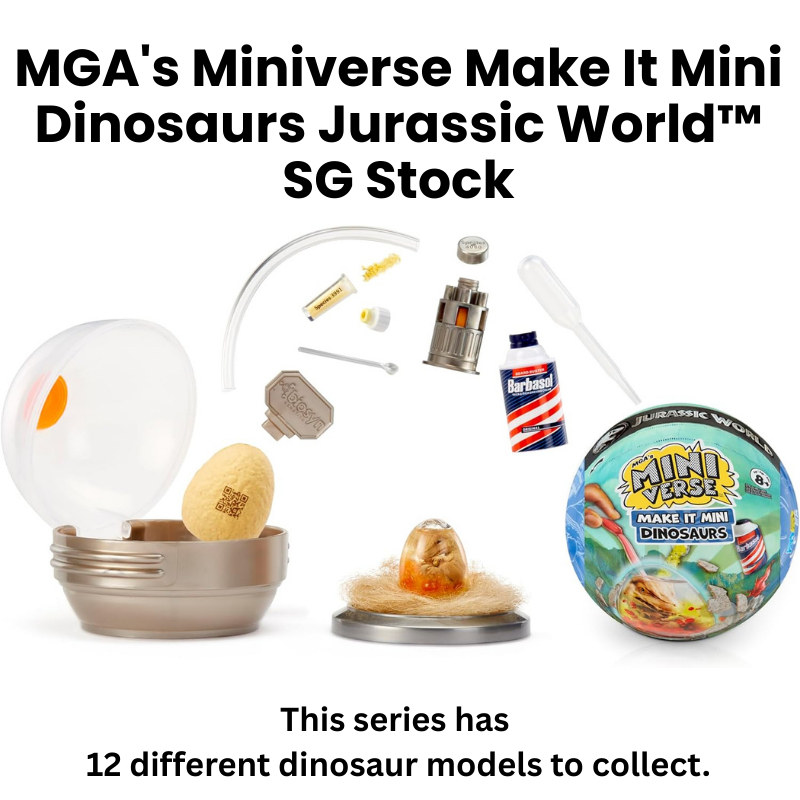ผู้ขาย SGs Miniverse Make It Mini Dinosaur Jurassic World - จําลองไดโนเสาร์เด็ก, บรรจุภัณฑ์ตาบอด, DI