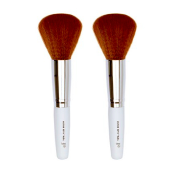 ✨ ELF Total Face Brush ชุด 2 ชิ้น เครื่องมือแต่งหน้าแบบนุ่มสําหรับแป้ง, บลัชออนและคอนทัวร์