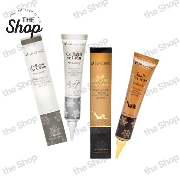 3W CLINIC [3ว คลินิก] คอลลาเจน / สเนล อาย ครีม 40มล (2 ตัวเลือก)