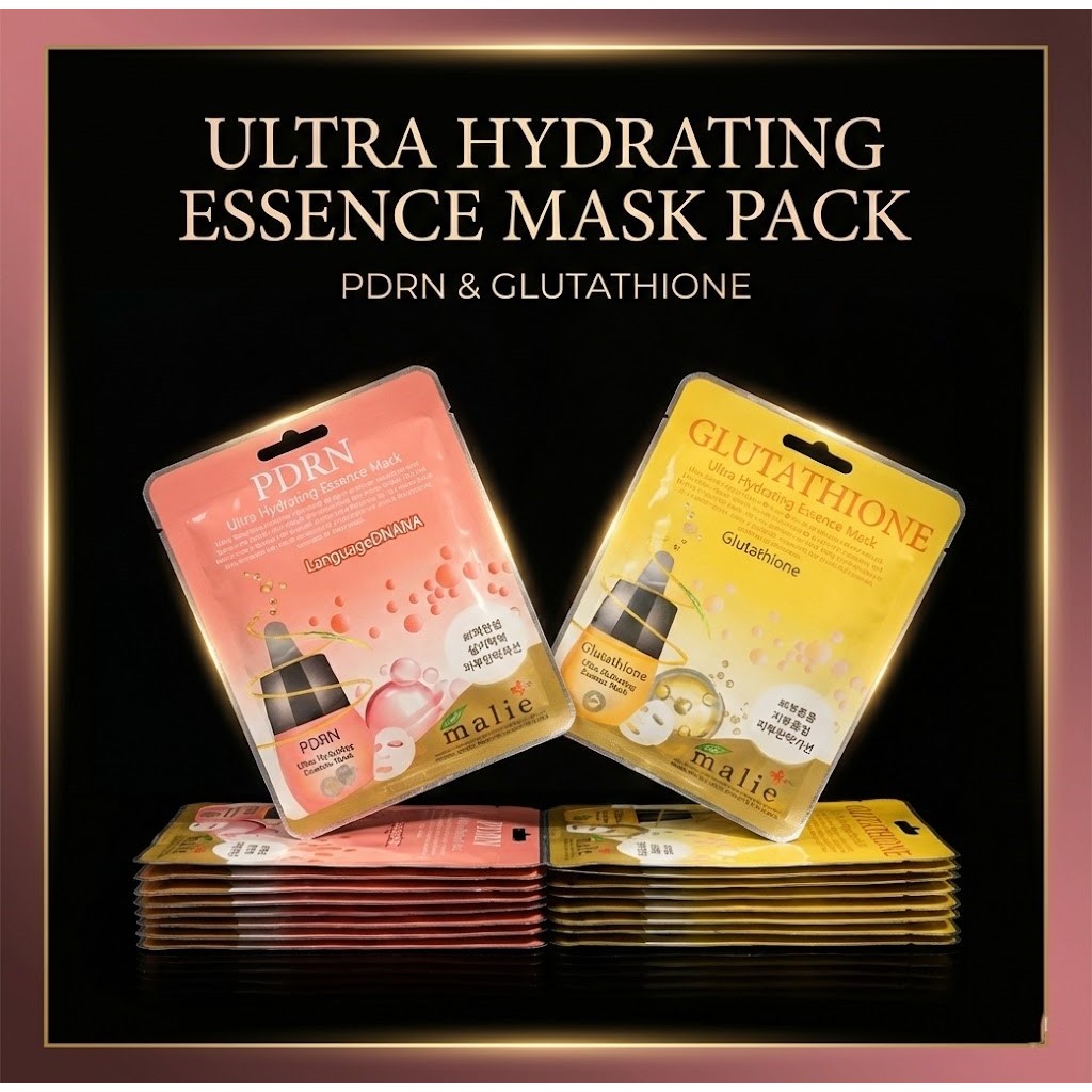 [ขายจํานวนมาก] Malie Ultra Hydrating Essence Mask Sheet - Korean Daily Skincare / Collagen, Snail, Aloe / 1 Day 1 Pack
