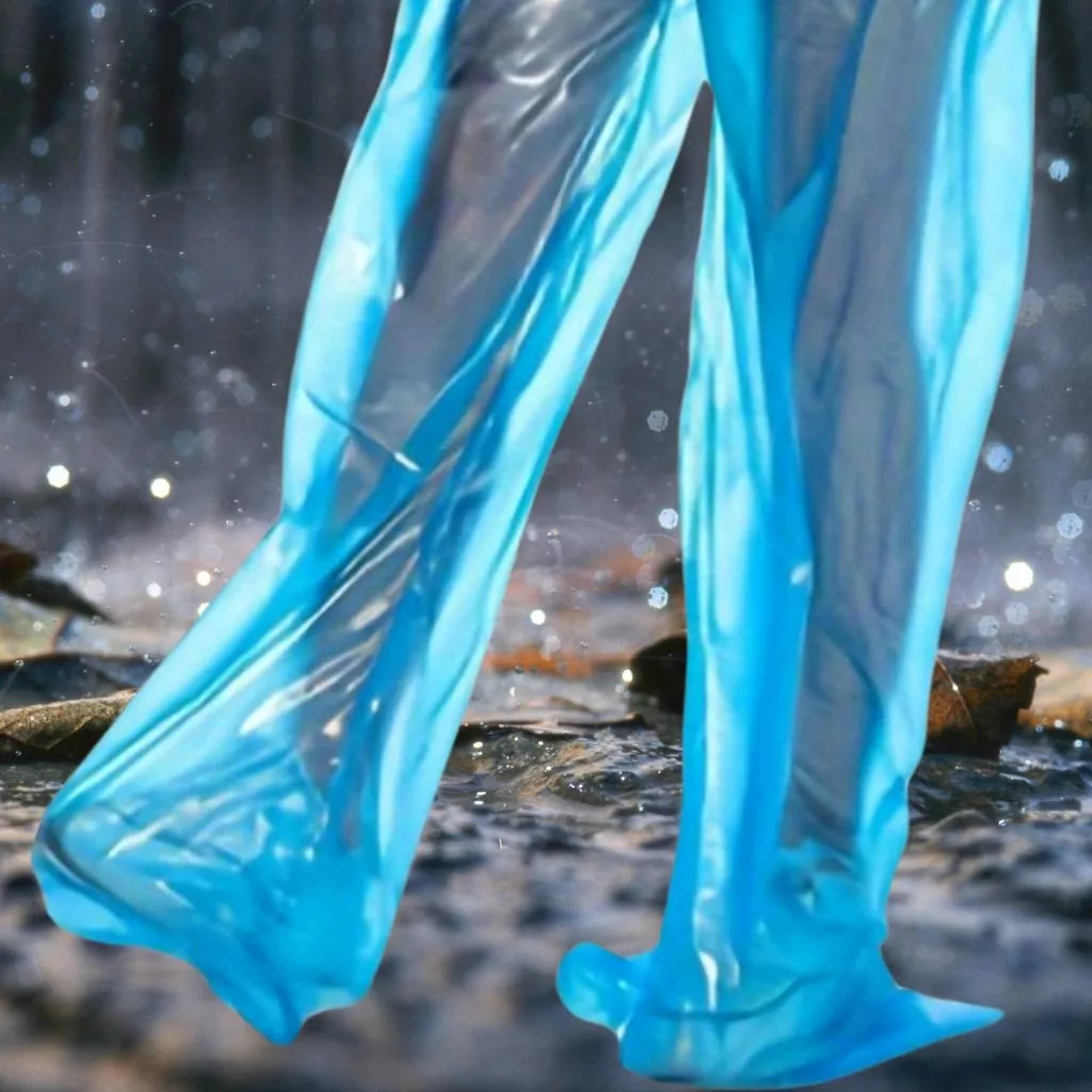 กางเกงกันฝนพลาสติกพร้อมที่คลุมรองเท้าสำหรับเด็กและผู้ใหญ่ thumbnail 6
