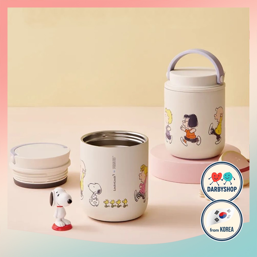 [LocknLock] ขวดใส่อาหาร Snoopy Little Love 300ml | โถอาหารกลางวันเก็บความร้อนสแตนเลสพรีเมี่ยม | เด็ก